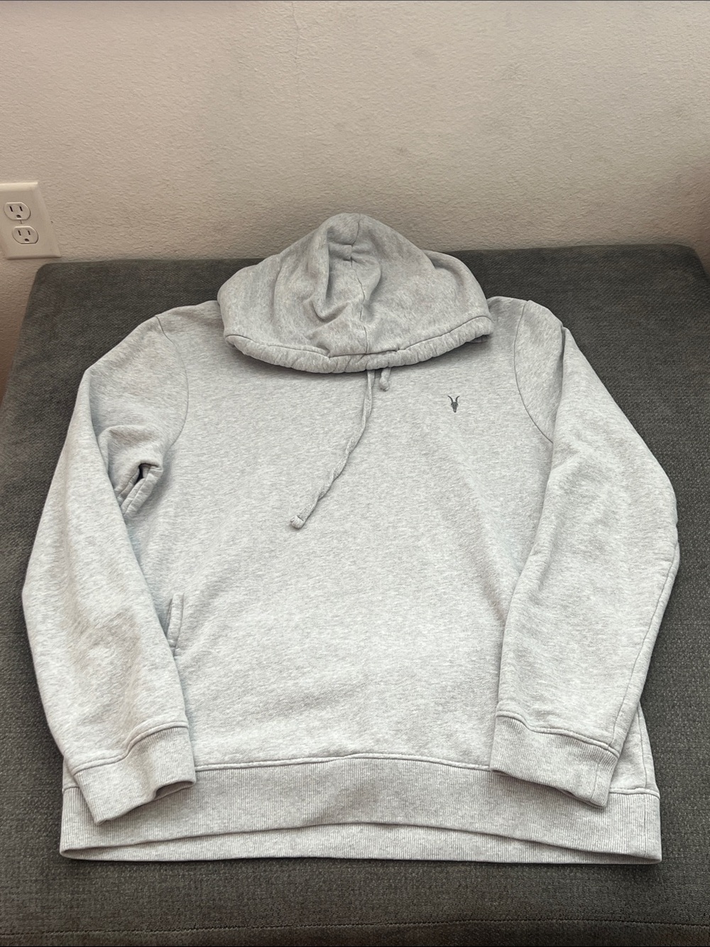 All Saints Light Gray Pullover Hoodie